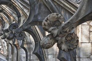 Milan Dome Cathedral steeples spires in old style photo