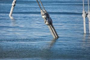 Harbor metal cranes photo