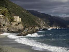 Monterosso cinque terre pictoresque village beach photo