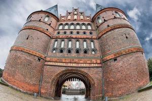 Holsten gate in Lubeck Germany view pano photo