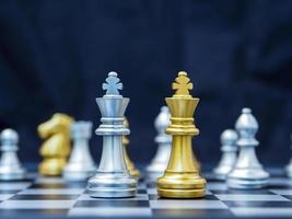chess king gold and white paired together for ideas and competitions and strategies business success concept photo