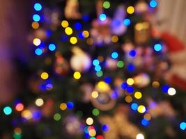 christmas tree lights blur background photo