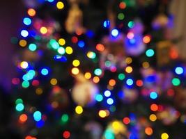 christmas tree lights blur background photo