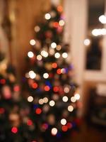 christmas tree lights blur background photo