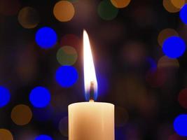 Christmas candels on the table photo