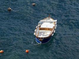 cinque terre small boat in harbor photo