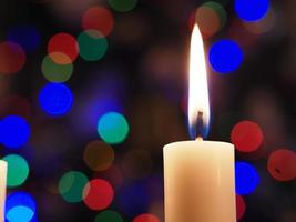 Christmas candels on the table photo