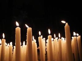 church votive candles white flames photo