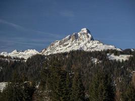 dolomites snow panorama val badia armentara photo