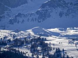 dolomites snow panorama val badia armentara photo