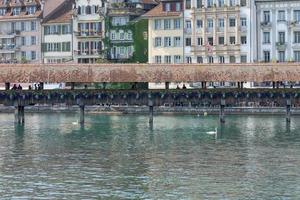 Luzern Switzerland wooden covered bridge photo