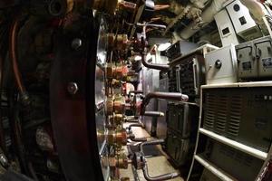 BALTIMORE, USA - JUNE 21 2016 - inside TORSK ii world war submarine view detail close up photo