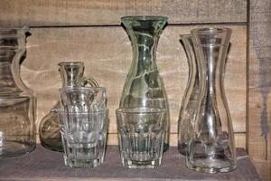 old italian crystal milk and wine bottles photo