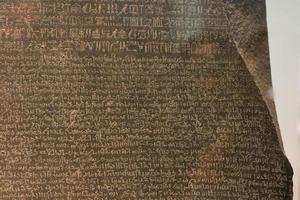 Rosetta stone three languages close up photo