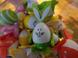 Easter eggs and decorations bunny photo