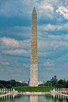 obelisco del monumento de washington en el panorama del centro comercial dc foto