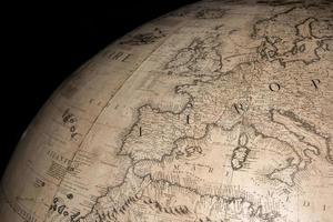 old vintage antique earth globe map photo