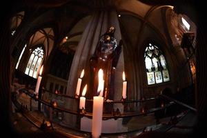 Votive candle in oxford University town christ church photo