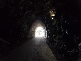 Old railroad abandoned tunnel between Varazze and cogoleto Liguria Italy photo