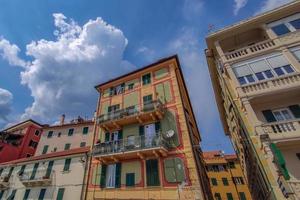 varazze medieval village painted houses by the sea liguria italy photo