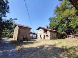 old abandoned roof collapsed farm house building in italy photo