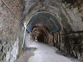 Old railroad abandoned tunnel between Varazze and cogoleto Liguria Italy photo