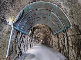 Old railroad abandoned tunnel between Varazze and cogoleto Liguria Italy photo