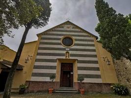MONTEROSSO AL MARE, ITALY - JUNE, 8 2019 - Pictoresque village of cinque terre italy is full of tourist photo