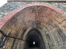 Old railroad abandoned tunnel between Varazze and cogoleto Liguria Italy photo