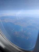 Argentario Peninusla aerial view from airlplane photo