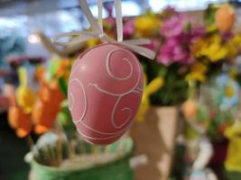 Easter eggs and decorations photo