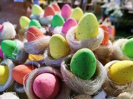 Easter eggs and decorations photo