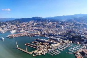 genoa italy aerial view panorama photo