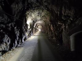 Old railroad abandoned tunnel between Varazze and cogoleto Liguria Italy photo