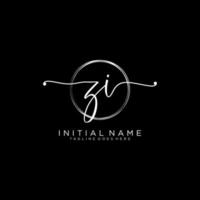 inicial zi femenino logo colecciones modelo. escritura logo de inicial firma, boda, moda, joyería, boutique, floral y botánico con creativo modelo para ninguna empresa o negocio. vector