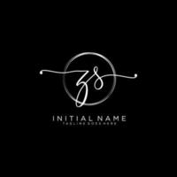 Initial ZS feminine logo collections template. handwriting logo of initial signature, wedding, fashion, jewerly, boutique, floral and botanical with creative template for any company or business. vector