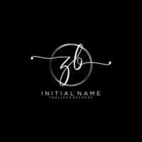 inicial zb femenino logo colecciones modelo. escritura logo de inicial firma, boda, moda, joyería, boutique, floral y botánico con creativo modelo para ninguna empresa o negocio. vector