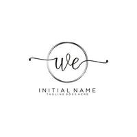 Initial WE feminine logo collections template. handwriting logo of initial signature, wedding, fashion, jewerly, boutique, floral and botanical with creative template for any company or business. vector