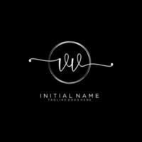 Initial VV feminine logo collections template. handwriting logo of initial signature, wedding, fashion, jewerly, boutique, floral and botanical with creative template for any company or business. vector