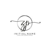 Initial ZP feminine logo collections template. handwriting logo of initial signature, wedding, fashion, jewerly, boutique, floral and botanical with creative template for any company or business. vector