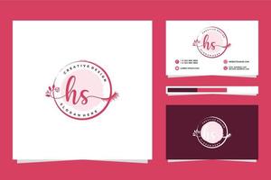 Initial HS Feminine logo collections and business card templat Premium Vector