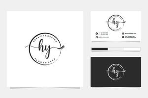 Initial HY Feminine logo collections and business card templat Premium Vector