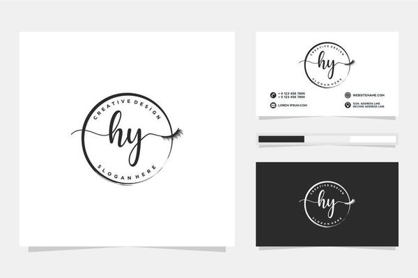 Initial HY Feminine logo collections and business card templat Premium Vector
