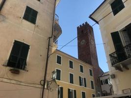 Noli medieval village in Liguria Italy tower photo