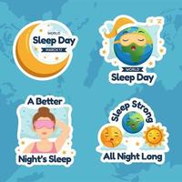 Happy Sleep Day Label Flat Cartoon Hand Drawn Templates Background Illustration vector