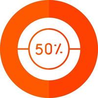 Half Pie Chart Vector Icon Design