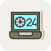 24 Hours Vector Icon Design