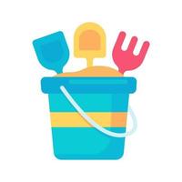 Sand buckets and scoops For children to play in building sand castles. vector