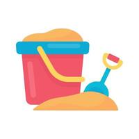 Sand buckets and scoops For children to play in building sand castles. vector