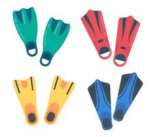 Diving fins. Underwater swimming aids. For rest during the holidays vector